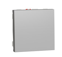 Выключатель 1-Клавишный Кнопочный Схема 1 10А, 2 Модуля Алюминий